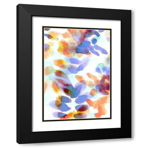 Bloom Indigo Black Modern Wood Framed Art Print with Double Matting by Morioke