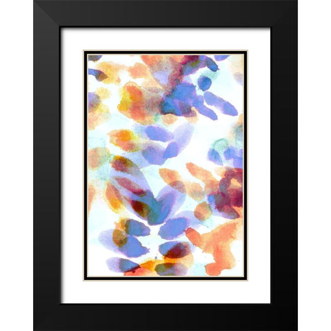 Bloom Indigo Black Modern Wood Framed Art Print with Double Matting by Morioke