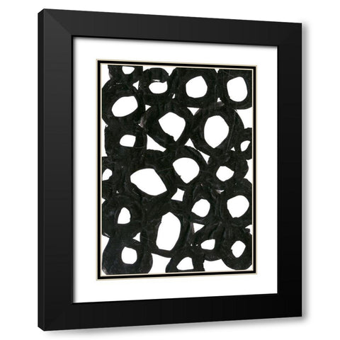 Experimental 1 Black Modern Wood Framed Art Print with Double Matting by Morioke