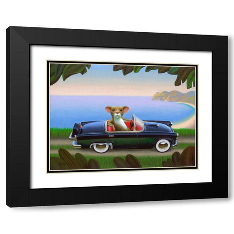 Mouster Black Modern Wood Framed Art Print with Double Matting by Miles, Chris