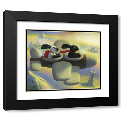 B.N.C.s Grand Black Modern Wood Framed Art Print with Double Matting by Miles, Chris