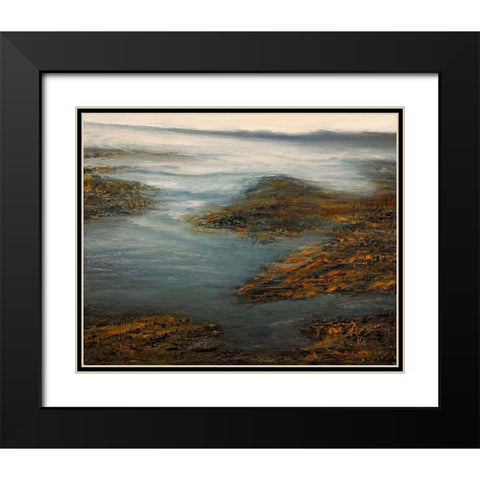 Rocky Cove Black Modern Wood Framed Art Print with Double Matting by Mote, Michael