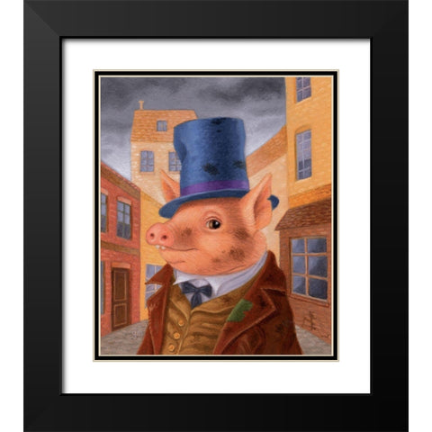 Dawkins Black Modern Wood Framed Art Print with Double Matting by Matarazzo, Gina