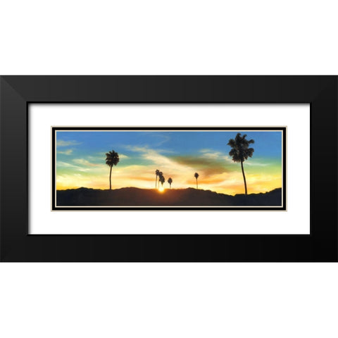 Hollywood Hills Sunset Black Modern Wood Framed Art Print with Double Matting by Monzon, Rick