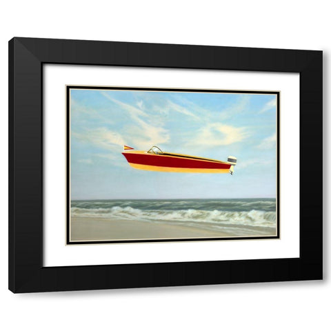 Speedboat Black Modern Wood Framed Art Print with Double Matting by Monzon, Rick