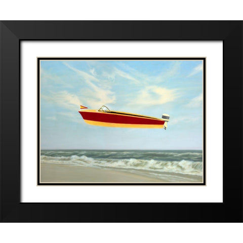 Speedboat Black Modern Wood Framed Art Print with Double Matting by Monzon, Rick