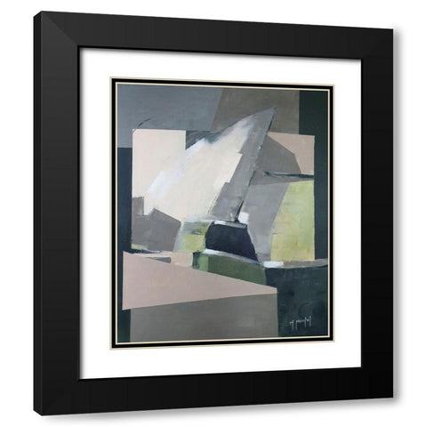Nautical Abstraction Black Modern Wood Framed Art Print with Double Matting by Montel, Fanou