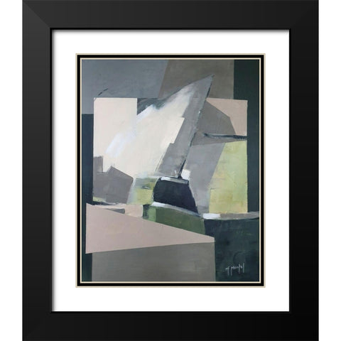 Nautical Abstraction Black Modern Wood Framed Art Print with Double Matting by Montel, Fanou