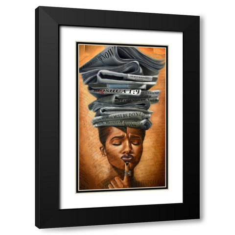 Liberated Thoughts Black Modern Wood Framed Art Print with Double Matting by Muhammad, Salaam