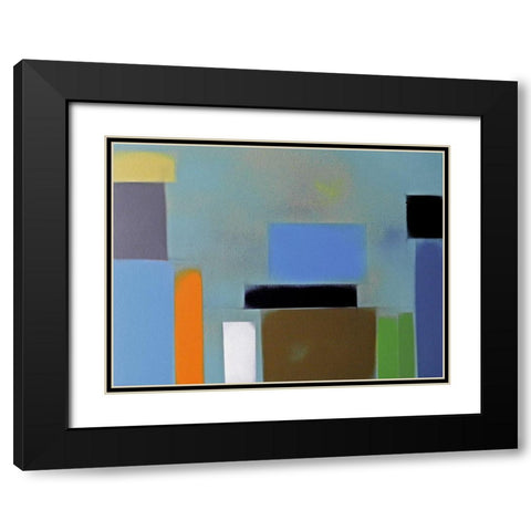 Urban Hues 01 Black Modern Wood Framed Art Print with Double Matting by Miller, Gill