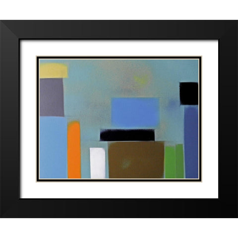 Urban Hues 01 Black Modern Wood Framed Art Print with Double Matting by Miller, Gill