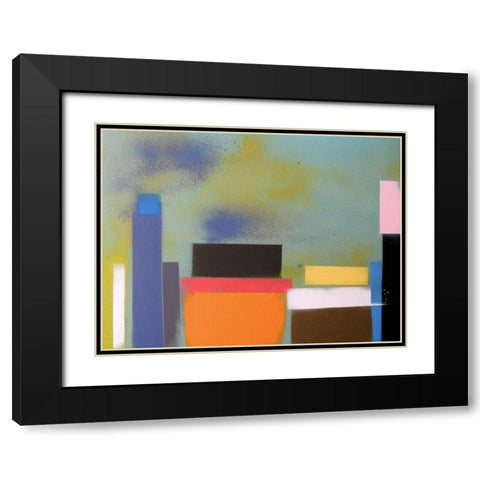 Urban Hues 06 Black Modern Wood Framed Art Print with Double Matting by Miller, Gill