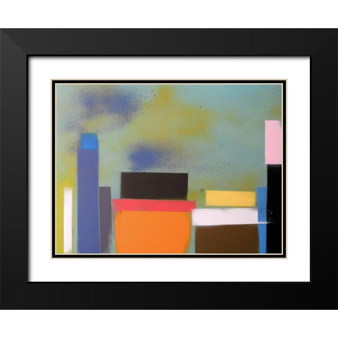 Urban Hues 06 Black Modern Wood Framed Art Print with Double Matting by Miller, Gill