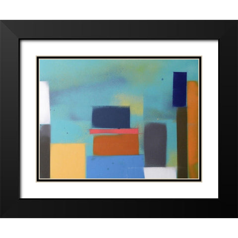 Urban Hues 08 Black Modern Wood Framed Art Print with Double Matting by Miller, Gill