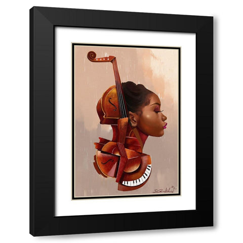 Amanti Allure Black Modern Wood Framed Art Print with Double Matting by Muhammad, Salaam