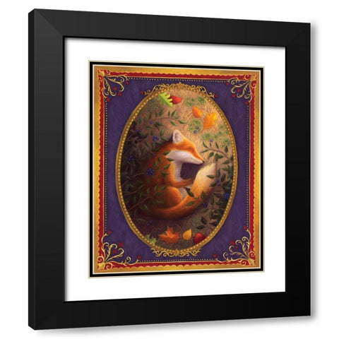 Sleeping Fox Black Modern Wood Framed Art Print with Double Matting by Matarazzo, Gina