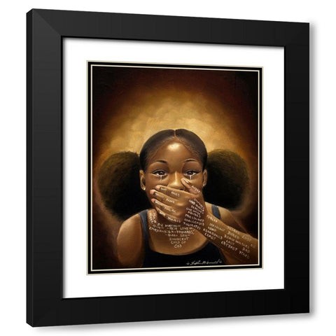 Words We Never Said Black Modern Wood Framed Art Print with Double Matting by Muhammad, Salaam