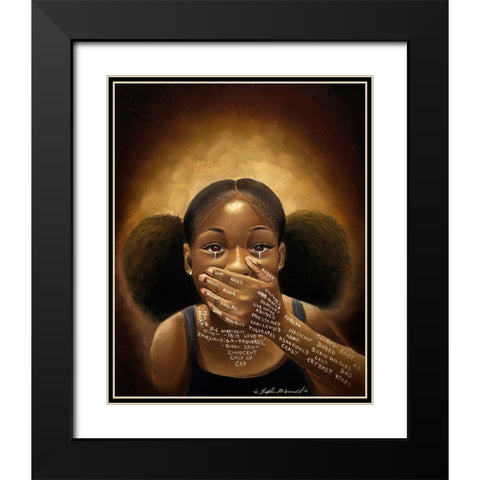 Words We Never Said Black Modern Wood Framed Art Print with Double Matting by Muhammad, Salaam