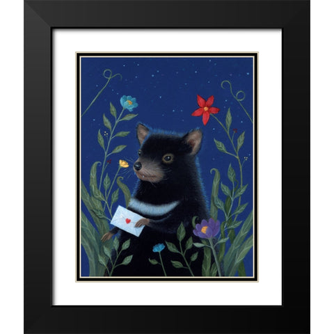 Jingos Letter Black Modern Wood Framed Art Print with Double Matting by Matarazzo, Gina