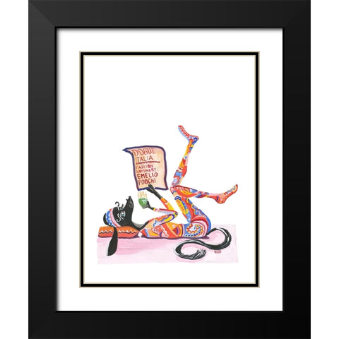 Contessa Baci Black Modern Wood Framed Art Print with Double Matting by Marshall, Lucy