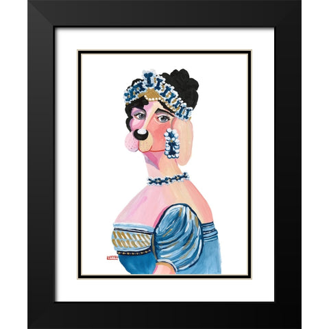 Empress Josephine Bone-Aparte Black Modern Wood Framed Art Print with Double Matting by Marshall, Lucy