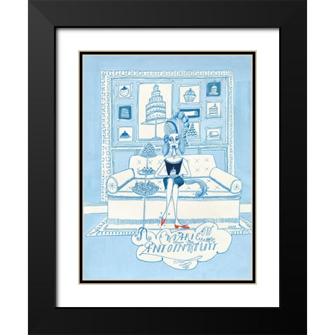 Marie Antoinmutt Black Modern Wood Framed Art Print with Double Matting by Marshall, Lucy