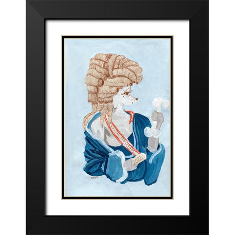 Parisien Poodle Black Modern Wood Framed Art Print with Double Matting by Marshall, Lucy