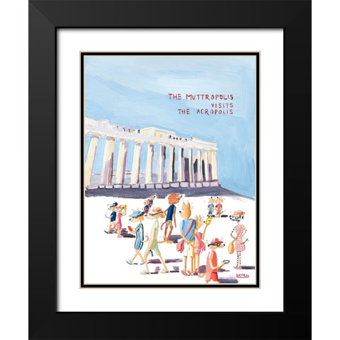 The Muttropolis Vists The Acropolis Black Modern Wood Framed Art Print with Double Matting by Marshall, Lucy