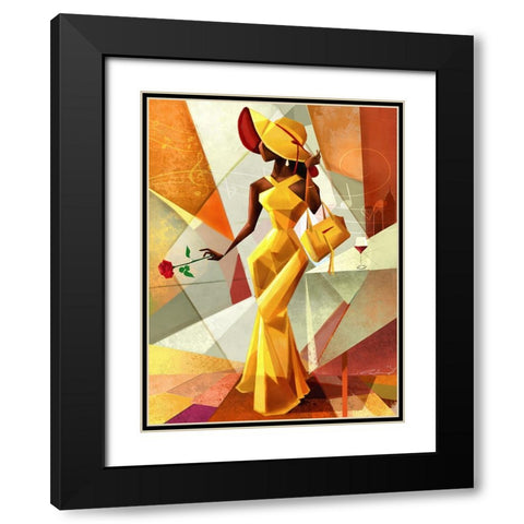 Night Out in Yellow Black Modern Wood Framed Art Print with Double Matting by Muhammad, Salaam