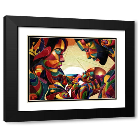 Family Hues Black Modern Wood Framed Art Print with Double Matting by Muhammad, Salaam