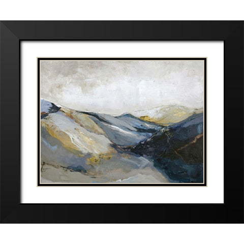 Out Line 3 Black Modern Wood Framed Art Print with Double Matting by Design Fabrikken