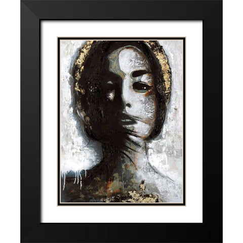 Golden Madonna Black Modern Wood Framed Art Print with Double Matting by Design Fabrikken