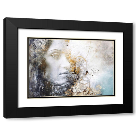 Gradient Black Modern Wood Framed Art Print with Double Matting by Design Fabrikken