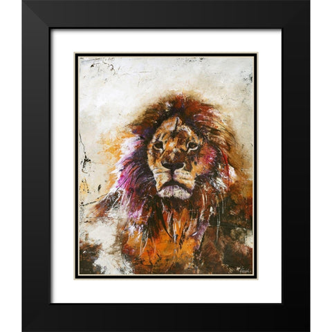 Tiger Vision Black Modern Wood Framed Art Print with Double Matting by Design Fabrikken