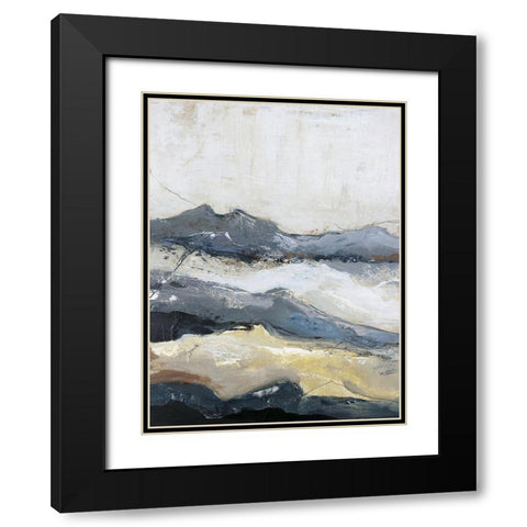 Out Line 1 Black Modern Wood Framed Art Print with Double Matting by Design Fabrikken