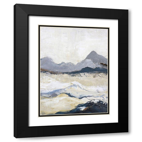 Out Line 2 Black Modern Wood Framed Art Print with Double Matting by Design Fabrikken