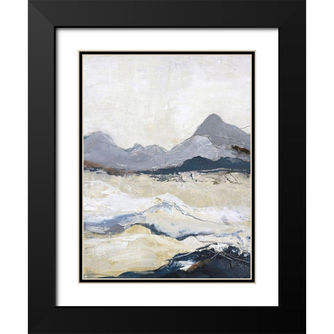 Out Line 2 Black Modern Wood Framed Art Print with Double Matting by Design Fabrikken