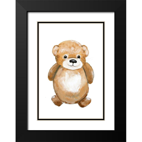 Little Bear Black Modern Wood Framed Art Print with Double Matting by Design Fabrikken