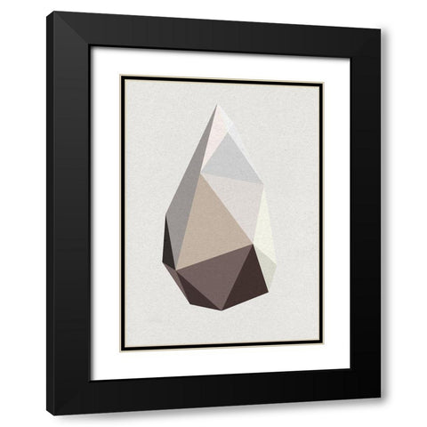 Rock 1 Black Modern Wood Framed Art Print with Double Matting by Design Fabrikken