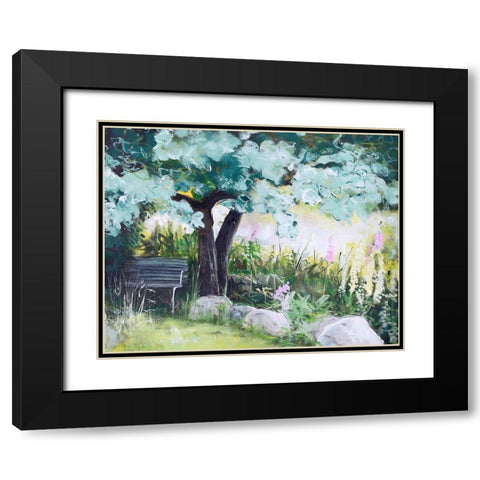 Spring Field Black Modern Wood Framed Art Print with Double Matting by Design Fabrikken
