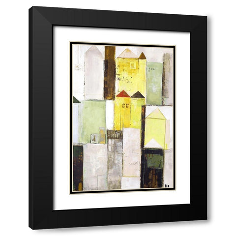 Playground 2 Black Modern Wood Framed Art Print with Double Matting by Design Fabrikken