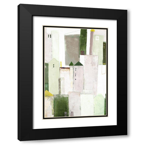 Playground 3 Black Modern Wood Framed Art Print with Double Matting by Design Fabrikken