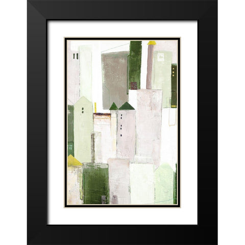 Playground 3 Black Modern Wood Framed Art Print with Double Matting by Design Fabrikken