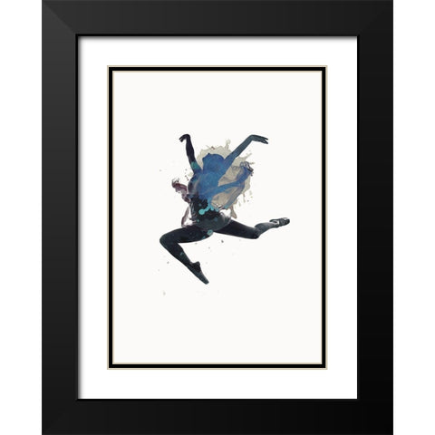 Ballerina Floating Black Modern Wood Framed Art Print with Double Matting by Design Fabrikken