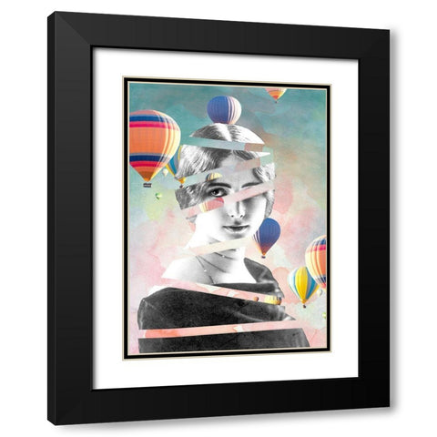 Cleo De Merode Baloons Black Modern Wood Framed Art Print with Double Matting by Design Fabrikken