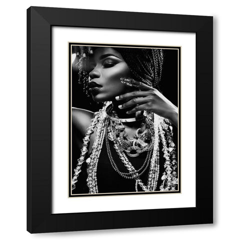 Glitter Black Modern Wood Framed Art Print with Double Matting by Design Fabrikken