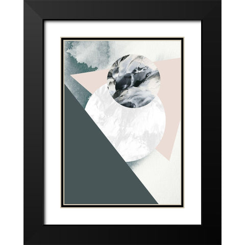 Geologica Black Modern Wood Framed Art Print with Double Matting by Design Fabrikken