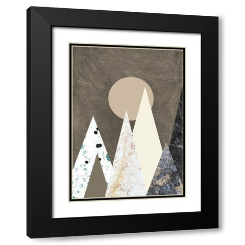 Peaks Black Modern Wood Framed Art Print with Double Matting by Design Fabrikken