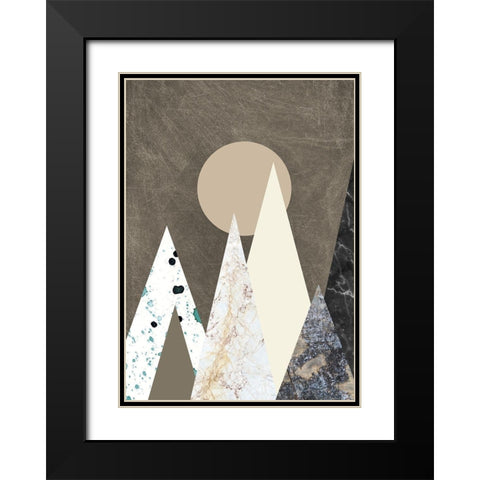 Peaks Black Modern Wood Framed Art Print with Double Matting by Design Fabrikken