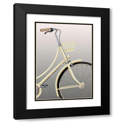 Bicycle Black Modern Wood Framed Art Print with Double Matting by Design Fabrikken